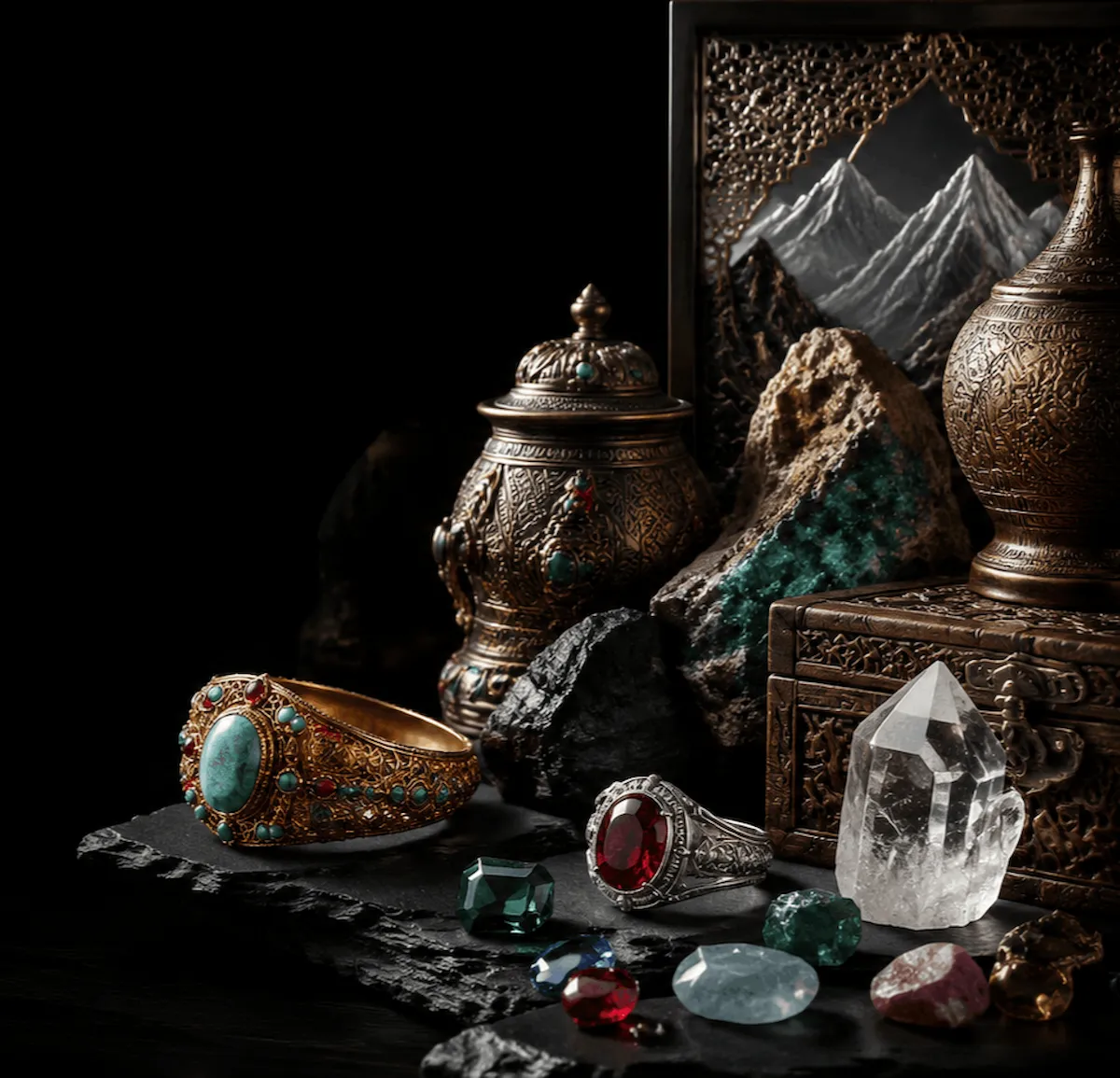 Featured gemstone and jewelry piece from Gilgit-Baltistan